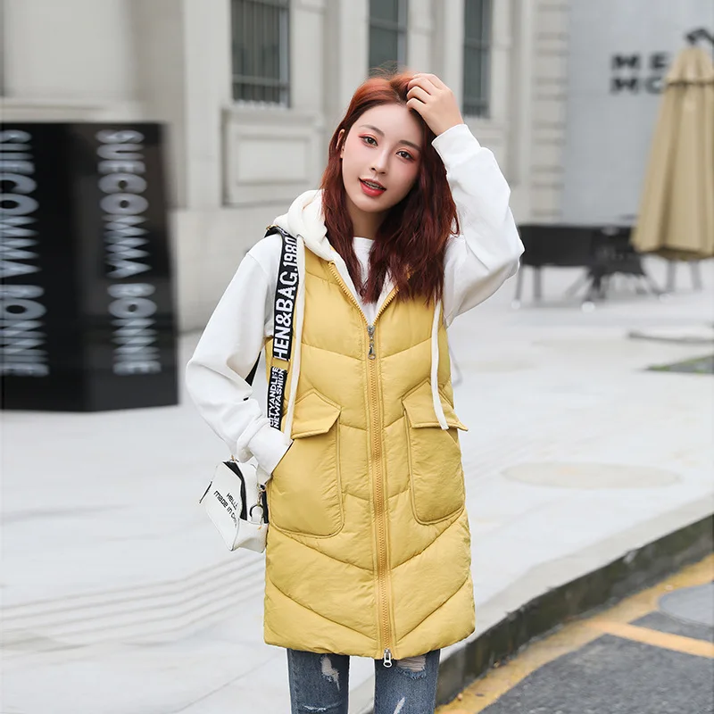 

Women Vest Thickening Outerwear Hooded splice Casual Cotton Warm Jacket Motorcycle Vest Spring 2019 Fashion