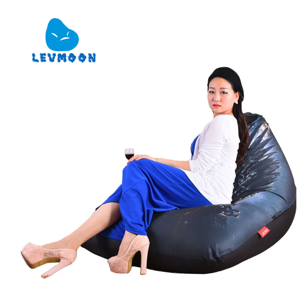 cheap LEVMOON Beanbag Sofa Chair Ice and Fir Seat Zac Comfort Bean Bag Bed Cover Without Filler Cotton Indoor Beanbag Lounge Chair