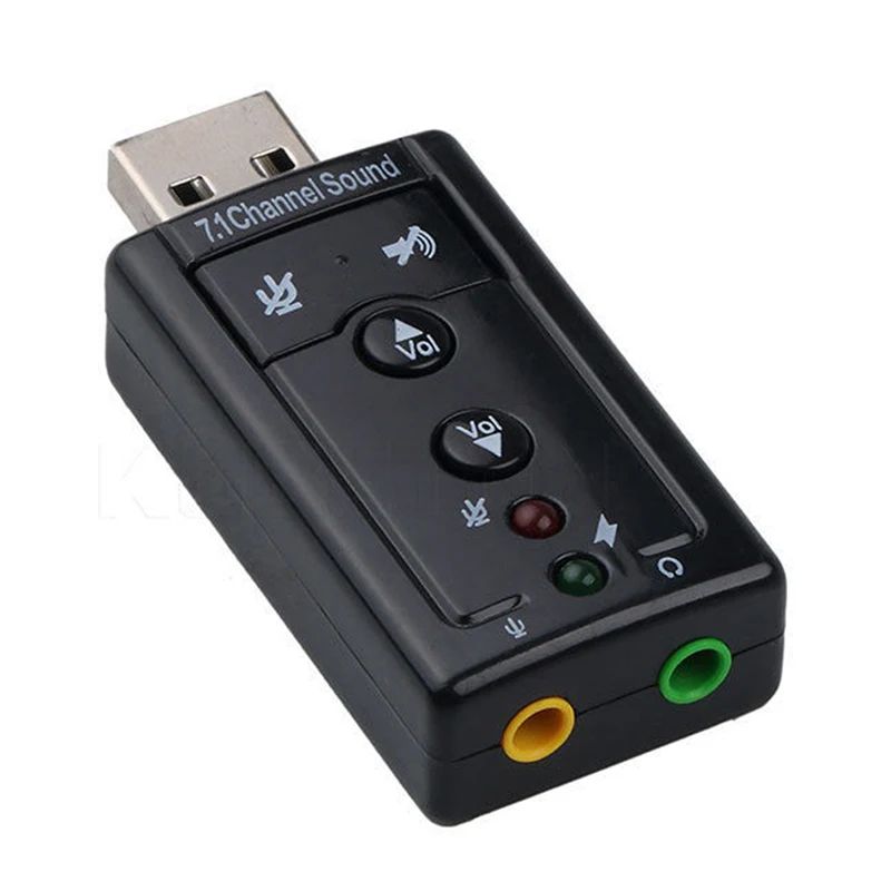 Мини USB внешний 7 1 канал 2 0 3D виртуальный 480MbpsAudio адаптер для звуковой карты ПК