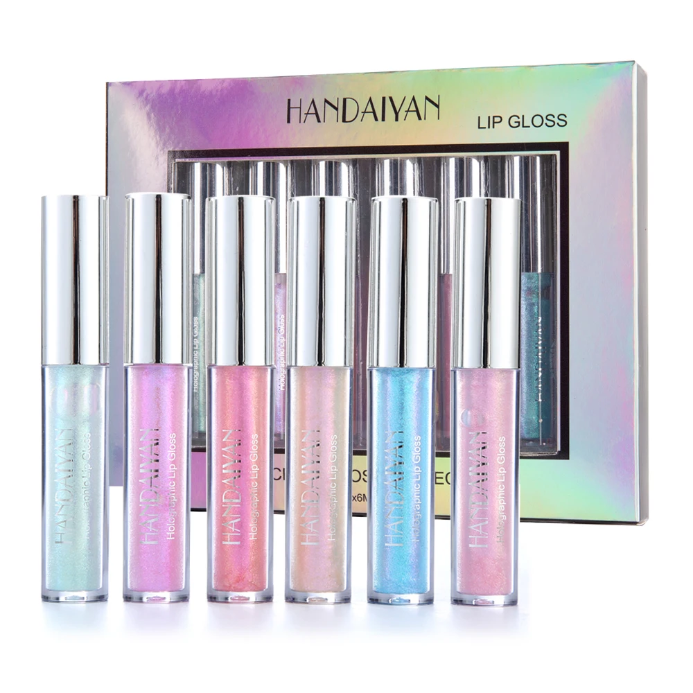 

Mermaid Lip Gloss Kit Lips Makeup Long-lasting Glitter Holographic Liquid Lipstick Make up Cosmetic Shimmer Mate Shine Lipgloss