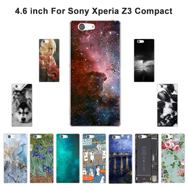 

For Sony Xperia Z3 Cover Soft TPU Silicon Cases Scenery Painted Phone Back For Sony Xperia Z3 D6603 D6643 D6653 Coque Funda