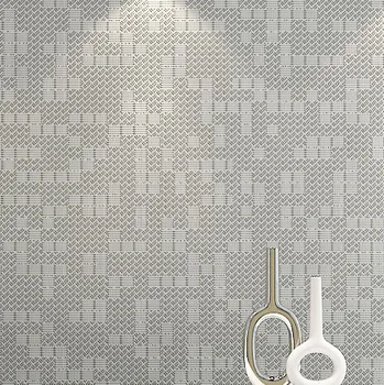 

Wholesale flocking solid color grey embossed lattice grid wallpaper rolls for living room background wallpaper roll