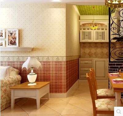 

Pure and fresh and waist line musical wall American style plaid vintage rustic non-woven wallpaper british style wallstickers
