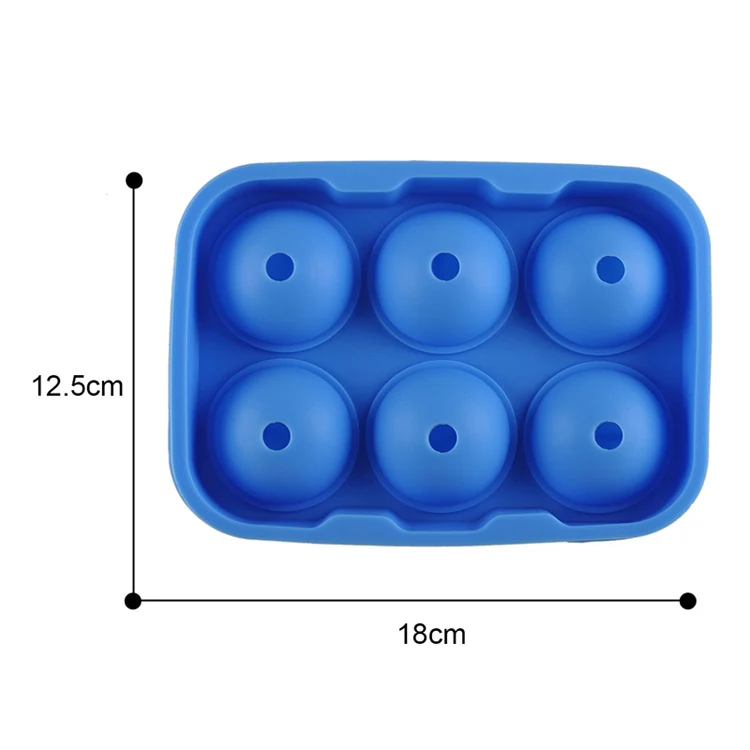 Whiskey Cocktail Ice Cube Tray Round Shaped Ice Ball Maker 6 Holes Silicone Ice Mold Cube DIY Ice Cream Bar Kitchen Accessories (4)