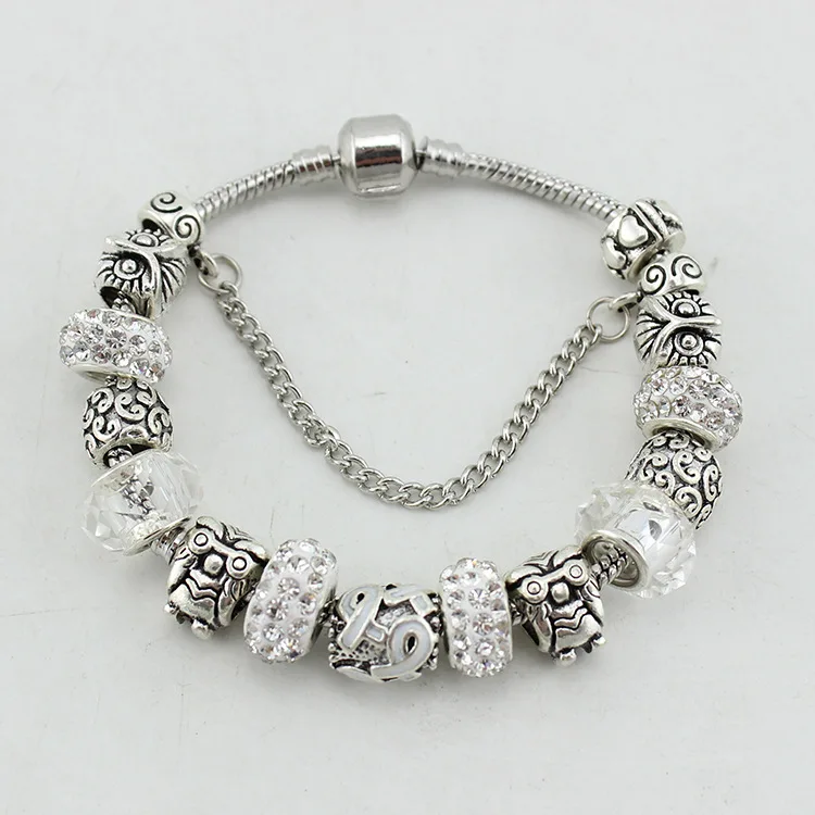 

Women Bracelet Europe and American Style Fashion Solid Color Beads Bracelets DIY Large Hole Beaded Bracelets & Bangles Gift For