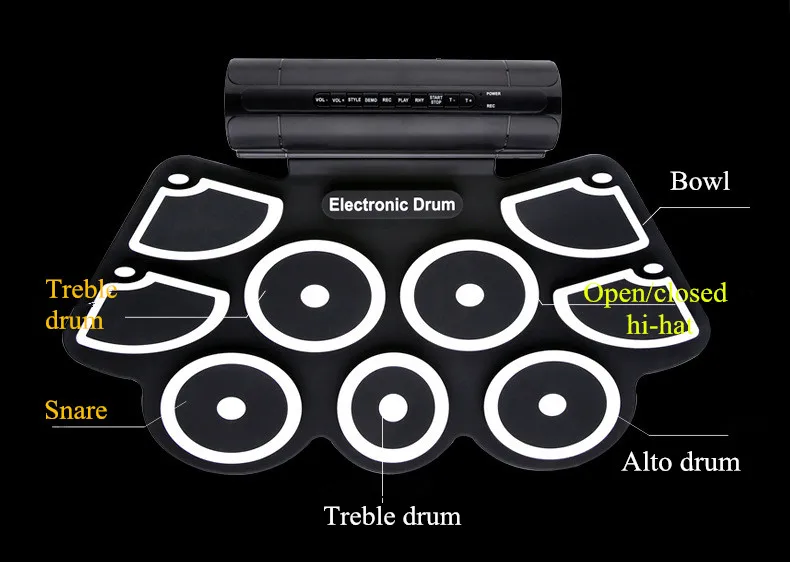 Электронный барабан ударный инструмент USB электронный барабан MD760 толстый силиконовый ручной барабан барабаны