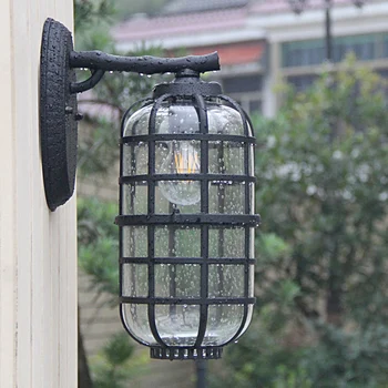 

New led retro lanter wall light home garden balcony flower shop wall lamps clothing shop bar staircase corridor study ZA418636