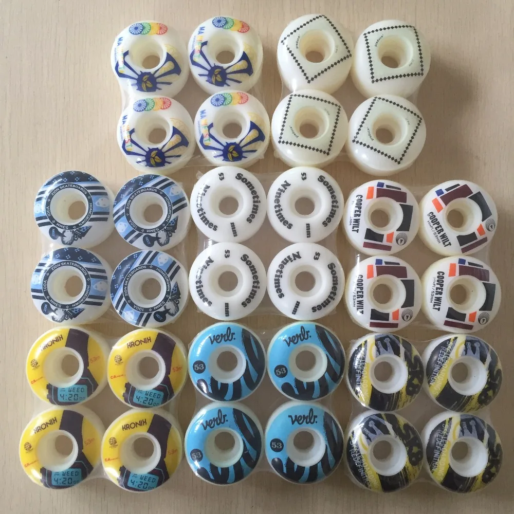 

2016 53mm Brand Mixed 4pcs/Set Pro Skateboard Wheels with Multi Choice Ruedas Patines Plastic Rodas Skate