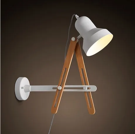 

Loft Style Iron Wood Rocker Modern Wall Light Fixtures Industrial Wind LED Wall Sconce For Bedside Wall Lamp Home Lighting