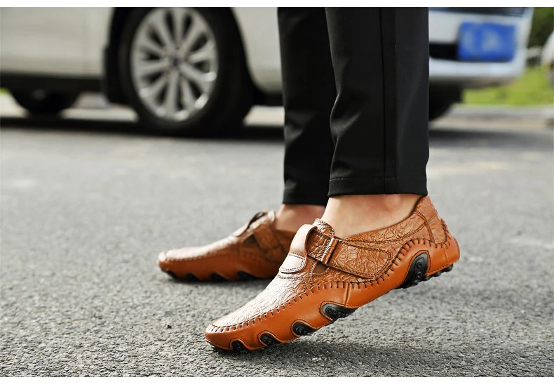 Jkpudun мужской повседневная обувь из натуральной кожи Для мужчин s Лоферы Элитный бренд модная дышащая обувь для вождения слипоны; удобные мокасины
