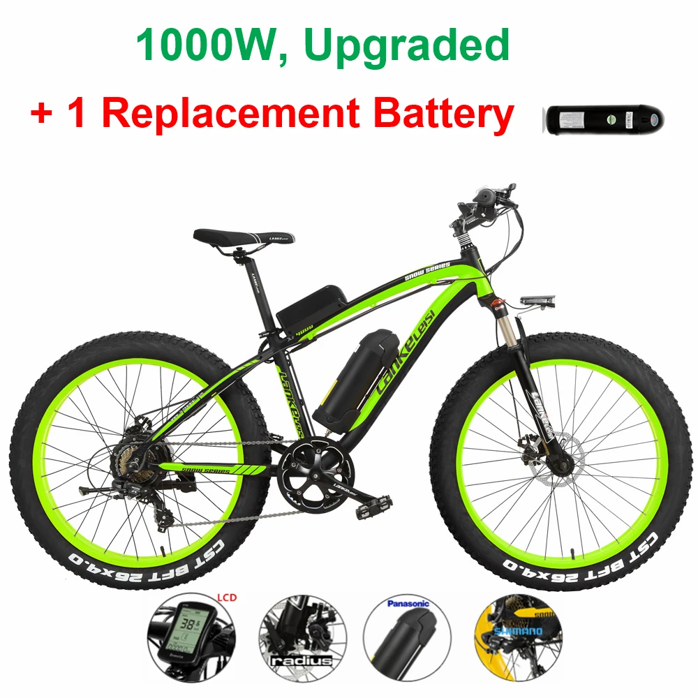 1000W с педалью Электрический велосипед Для мужчин электронного велосипеда 26 ''жира амортизационная вилка для велосипеда 48V 10Ah литий-ионный Батарея, гидравлические дисковые тормоза - Цвет: LCD 1000W P