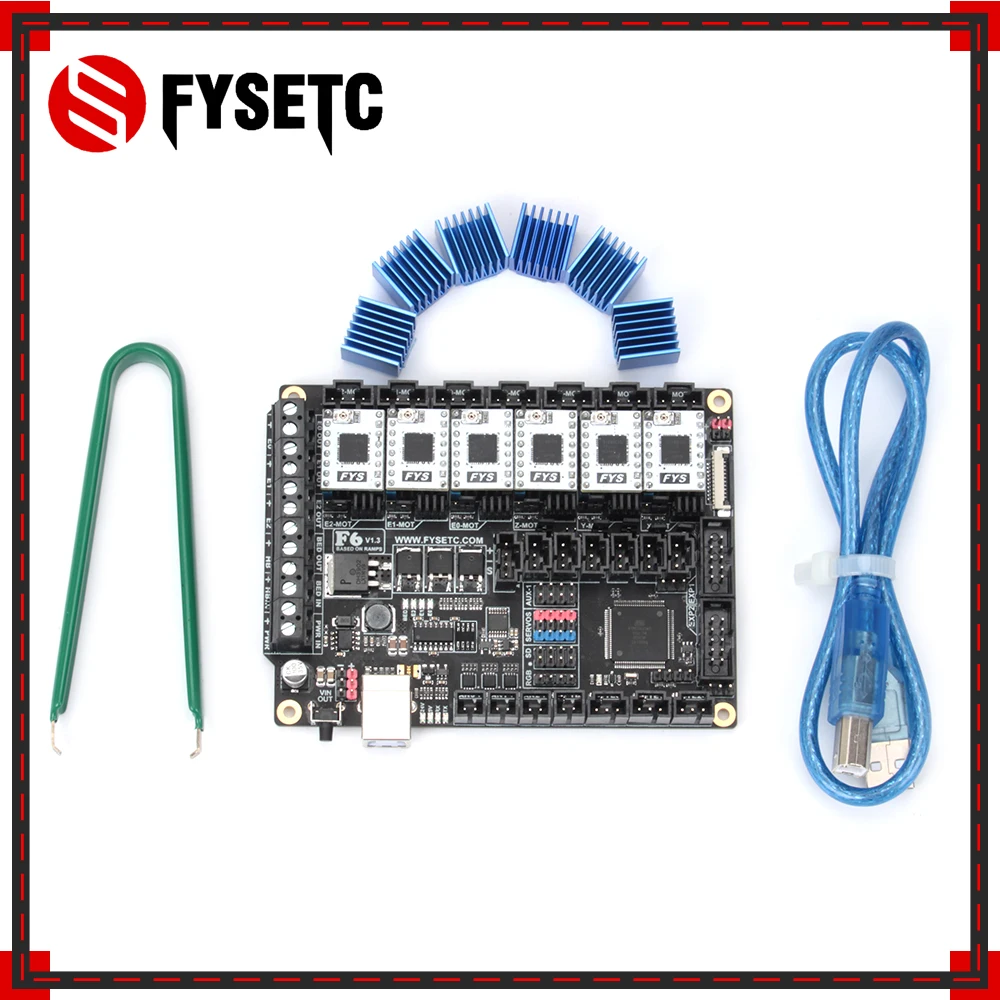 Драйвер шагового двигателя FYSETC TB67S109 6 шт. + плата F6 V1.3 системная все в одном для