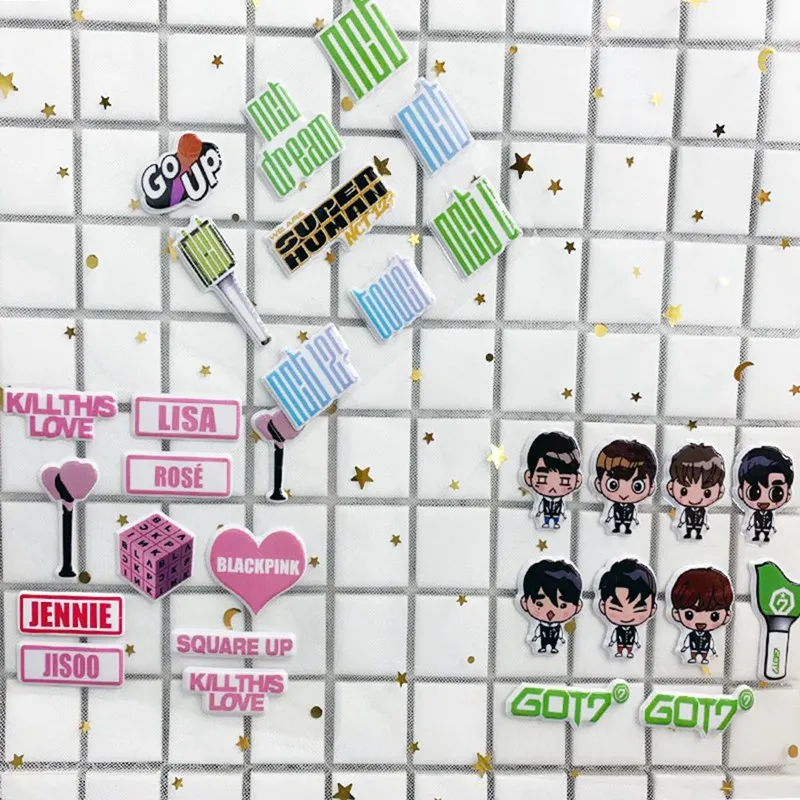 

TWICE SEVENTEEN GOT7 TXT BLACKPINK Bubble Stickers Three-dimensional Stickers Love Letters Cartoon Version Stickers