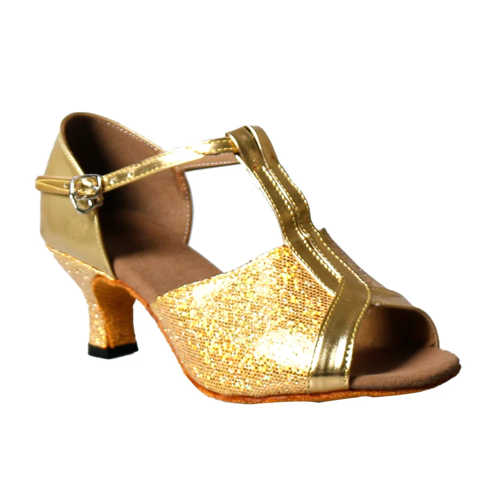 

Free shipping MoveFun Sequins Ballroom Latin Dance Shoes Woman Sandals Dance Shoes for Women Girls Performance Dancing Shoe 5cm