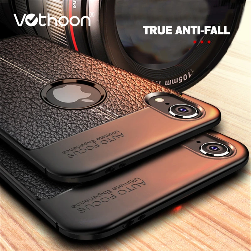 

Vothoon PU Leather Silicon Case For iphone Xs Max Xr 6s 7 8 Plus 5se Soft Silicon Shockproof Case Cover For iphone Xs Max Case