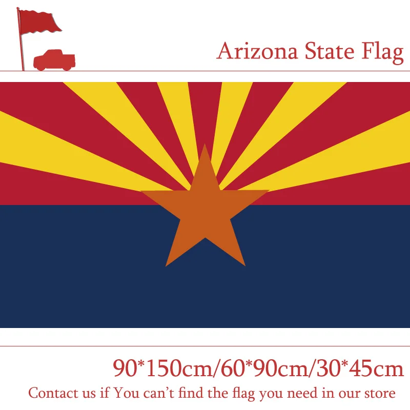

Free shipping Arizona State Flag 3*5 Feet 90*150cm 60*90cm Flag America 30*45cm Car Flag For Campaign Vote