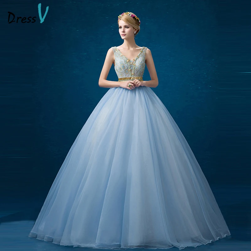  Aliexpress  com Buy Dressv sky blue beading lace 