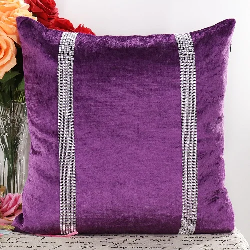 45X45 см Европейский роскошный Алмазный чехол для подушки наволочка вельветовый чехол для подушки диван квадратный лежак без дома Декор для комнаты автомобиля - Цвет: Purple
