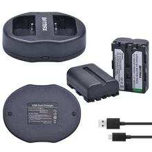 2Pcs 1800mAh NP FM500H NP FM500H Camera Battery USB Dual Charger for Sony A57 A65 A77