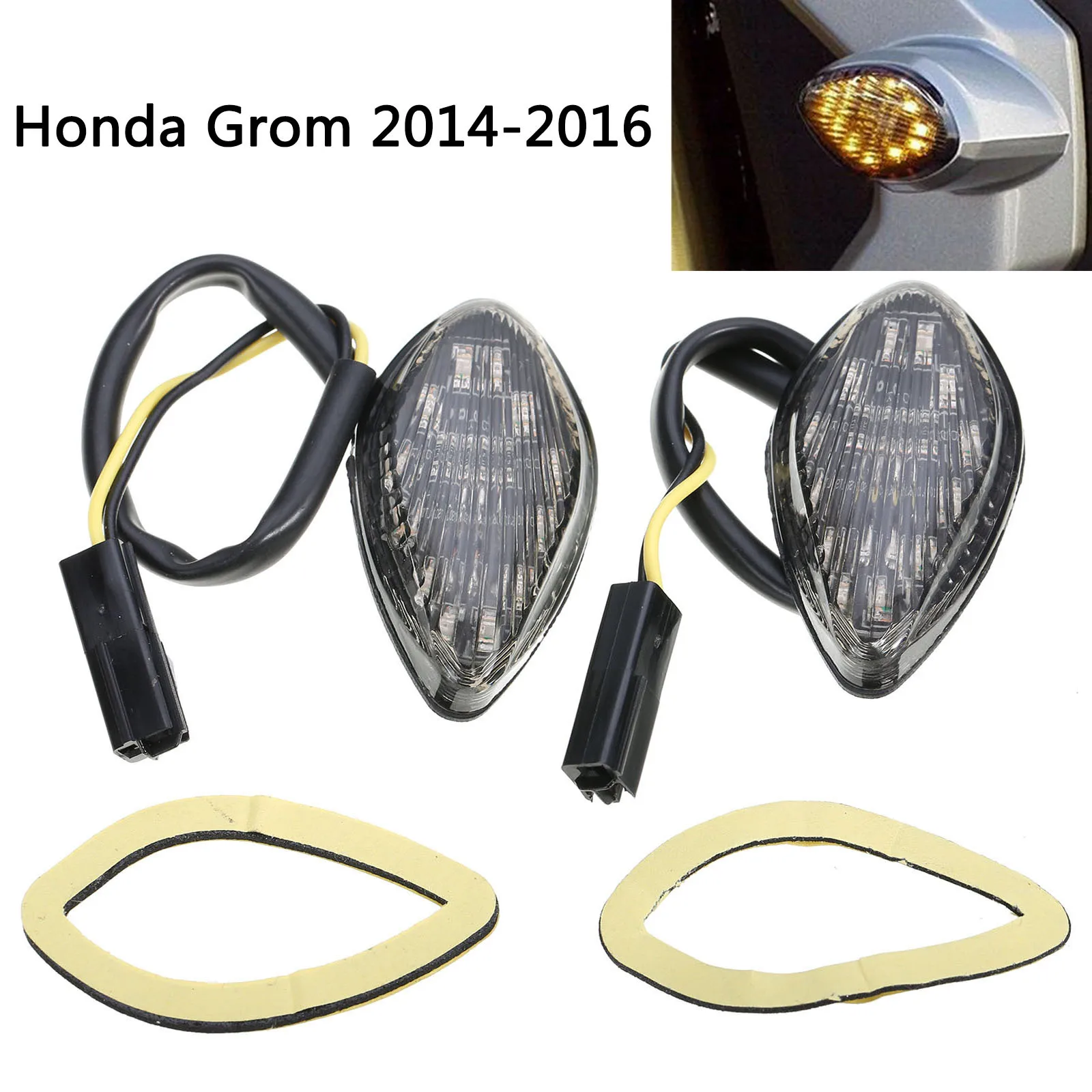 2X12 В дымовые линзы светодиодный указатель поворота для Honda Grom 2014-2016 заподлицо