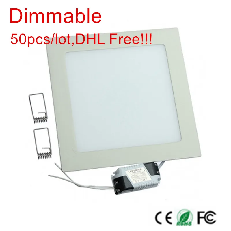 

50pcs 15W Dimmable LED down Light AC85-265V Brightness With Power Adapter Warm/Natural/Cool White Optional DHL free shipping