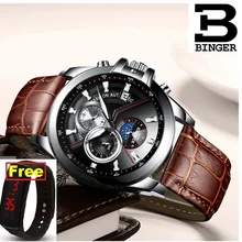 Швейцарские автоматические механические часы для мужчин Бингер спортивные мужские s часы для плавания наручные часы водонепроницаемые relogio masculino