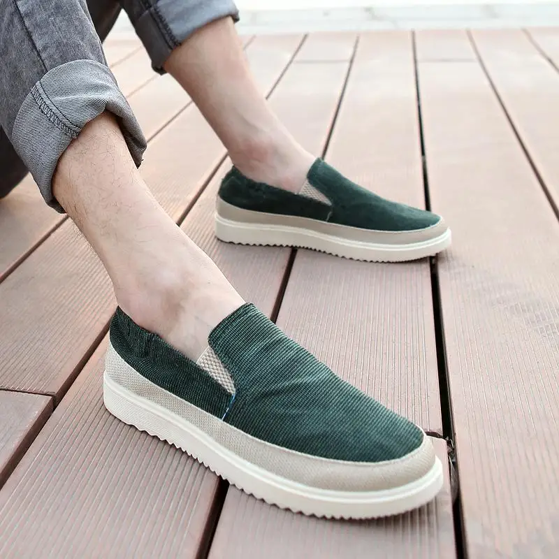 New Fashion Men Shoes Platforms Slip On Male Casuals Canvas Casual Men ...