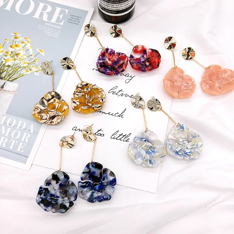 

2019 Promotion Brinco Earings South Korea Flower Ear Ring Acrylic Acid Exaggerated Circular Source Factory New Bohemia Earrings