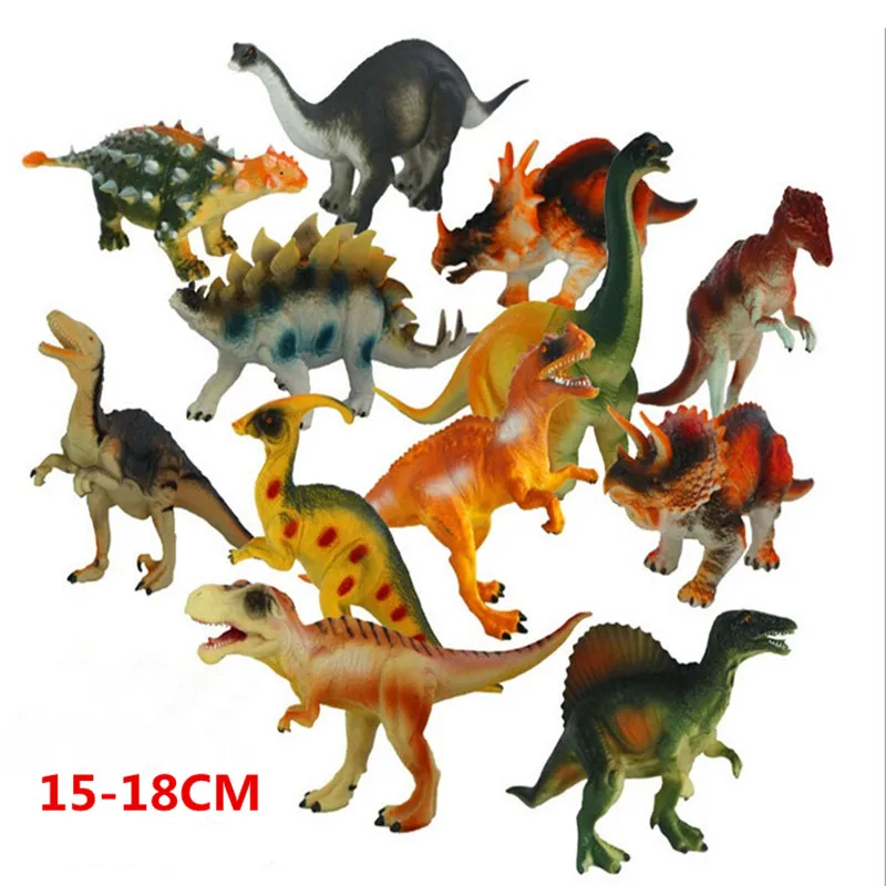 

12pcs/lot 15-18cm Dinosaur Plastic Model Fun Toy Action&Figures T-REX DINOSAUR Toys for Children With Box