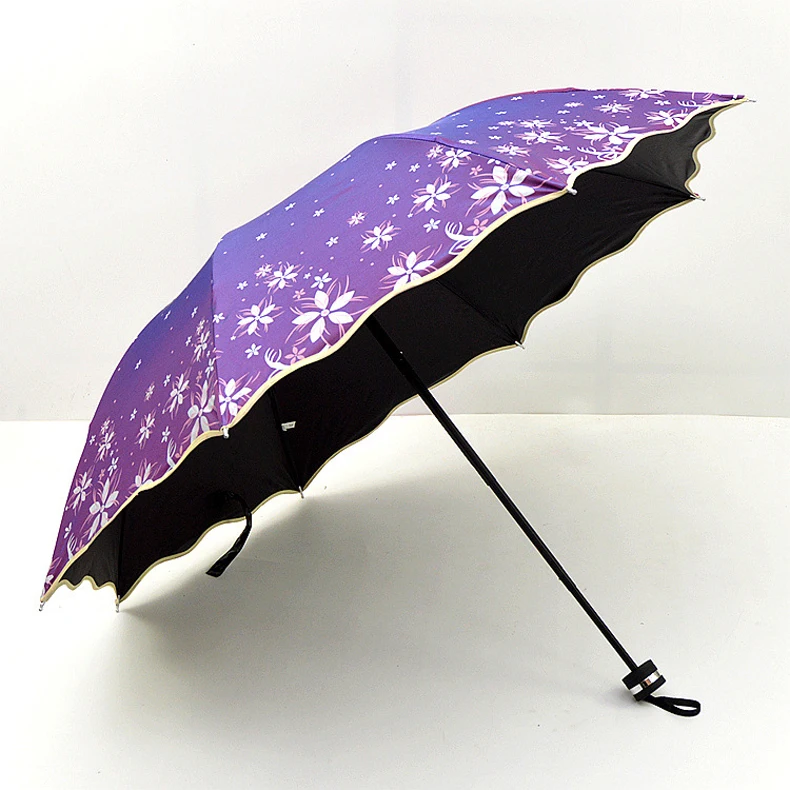 Новое поступление, Цветочный зонтик с блестками, Модные зонты для девушек, меняющие цвет, Женский дождевик, красивый цвет, Paraguas SP080