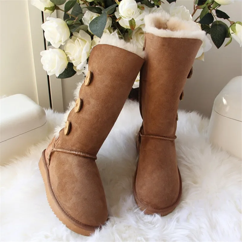 GRWG New 100% Genuine Sheepskin Leather Snow Boots Warm Natural Fur Women Wwinter Boots Women Warm Wool Snow Boots Free Shipping GRWG New 100% Genuine Sheepskin Leather Snow Boots Warm Natural Fur Women Wwinter Boots Women Warm Wool Snow Boots Free Shipping
