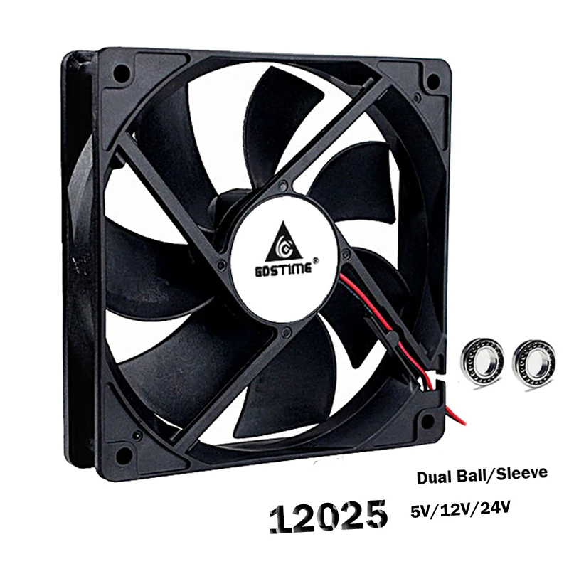 Gdstime 12025 5 V 12 V 24 V 48 V PC CPU وحدة معالجة خارجية للحاسوب مروحة 120x120x25 مللي متر 2PIN 3PIN 12 سنتيمتر محمول GPU 120 مللي متر DC التبريد مروحة الكرة/كم