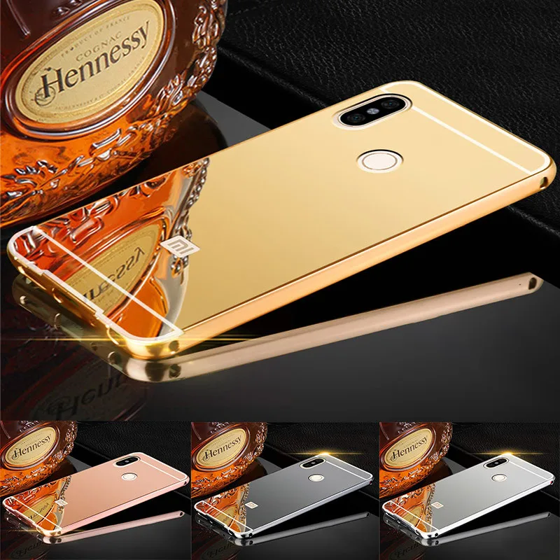 

For Redmi Note 5 Pro Case 64GB Gold Mirror Aluminum Shockproof Back Cover Case for Xiaomi Redmi Note 5 Pro Global 5.99inch