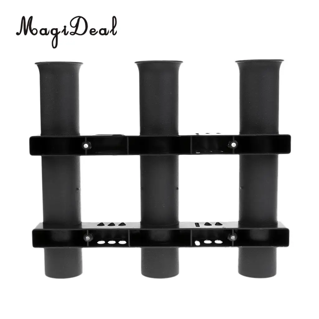 MagiDeal Marine Canoe Kayak Boat Fishing PP 3 Pole Rod Holder Tube Mount Bracket Rack Pliers Storage for Water Rowing Boat Acce