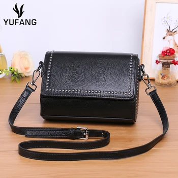 

YUFANG Small Party Package Womens Genuine Leather Female Shoulder Messenger Bag Socialite Luxury Ladies Handbags Real Cowskin