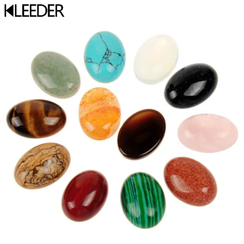 

18x25mm/20*30mm Oval Beads Natural Stone Beads For Jewelry Making Ring Oval Cabochon Jewelry Accessories Random Color