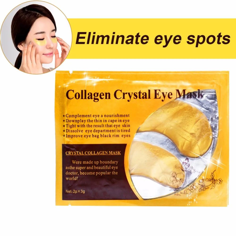 Eye Mask Anti Aging Whitening Crystal 24K Gold Powder Gel Anti Dark Circles and Puffiness Wrinkle Collagen Pads Sheet Patch  (4)