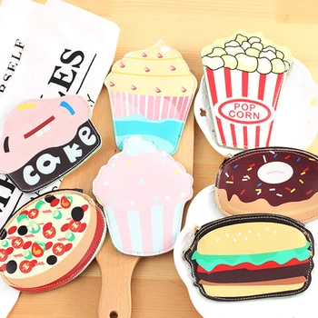 

Korea creative hamburger cake coin purse Portable packet bag Cute cartoon wacky Key Purse students gifts school office supplies