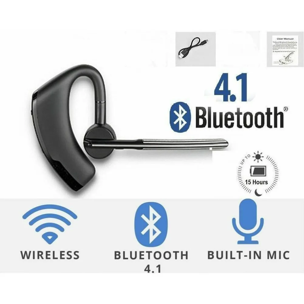 Bluetooth гарнитура V8 деловые наушники с микрофоном, беспроводные Bluetooth 4,1 наушники для iPhone Xr Xiaomi 9 samsung