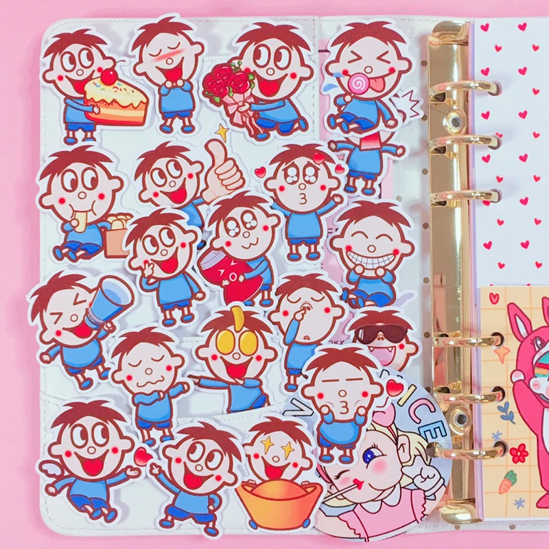 

18Pcs/Packs Cartoon Cute Cartoon Character Emoticon Sticker Mobile Photo Album Hand Account Diy Decorative Stickers Scrapbooking