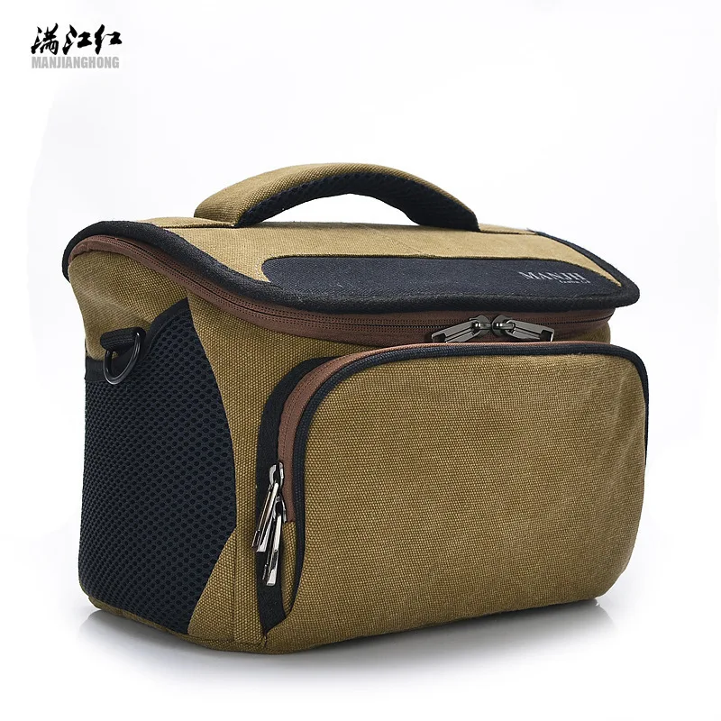 

Manjianghong canvas bag leisure SLR Camera Bag Handbag Shoulder Xiekua package 1217