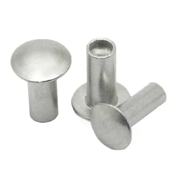 

100PCS/LOT M5 Aluminum Flat Round Head Half Hollow Shank Rivet Aluminum Rivet Nuts