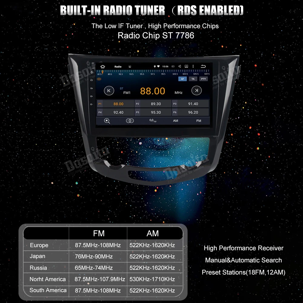 Best Dasaita 10.2" Android 8.1 Car GPS Player Navi for Nissan X-Trail 2014-2017 with 2G+16G Quad Core Stereo Radio Multimedia 4G 10