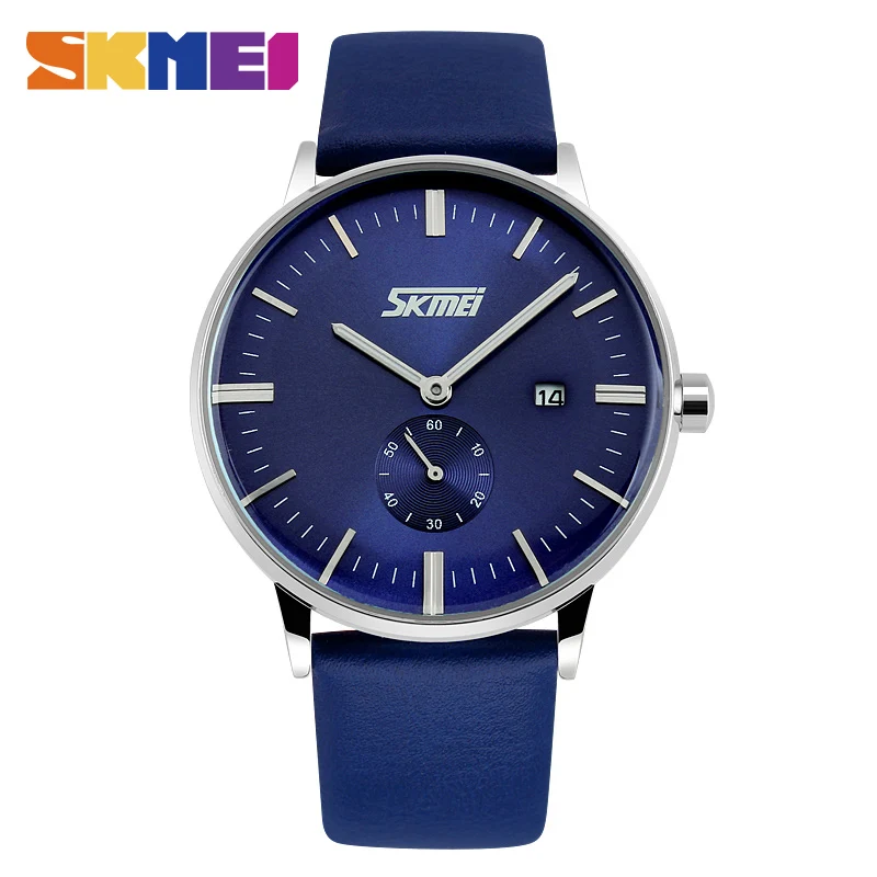 

SKMEI Luxury Leather Strap for Man Quartz Watch Waterproof Men Business Clock Watches Top Brand Fashion relogio masculino 9083