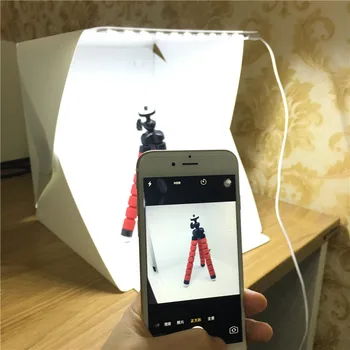 

Folding Lightbox Photography Photo Studio Softbox with LED Light Soft Box Photo Background Kit Light box for DSLR Camera