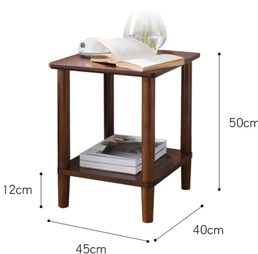 Fashion double 100% wood tea table white black brown sofa side table square small tea table living room furniture Computer desk