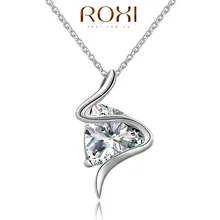 ROXI Brand AAA CZ Hearts and Arrows Necklace For Lover’s Crystal Flower Necklace Pendant Silver Chain Fashion Jewelry