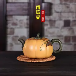 Shao Китай полный ручной изготовитель по индивидуальному заказу опт кусок поколения волос раздел двойной цвет грязи чайник в форме тыквы