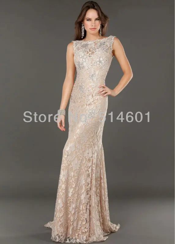 champagne color evening gown