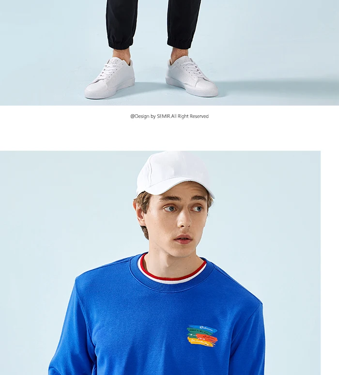 SEMIR мужская толстовка с капюшоном с аппликацией, мужской пуловер с капюшоном с карманом-кенгуру, толстовка с капюшоном на подкладке